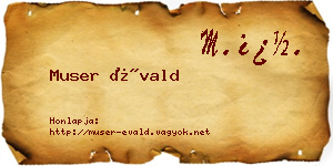 Muser Évald névjegykártya
